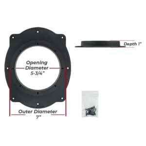 Audiopipe - Toyota 6x9" to 6" PVC Plastic Adapter Ring Spacer Black (Pair) - Image 3