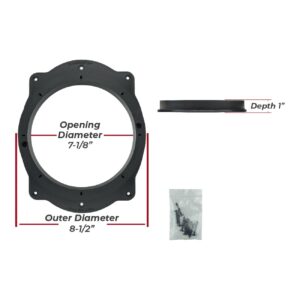 Audiopipe - Toyota 6x9" to 8" PVC Plastic Adapter Ring Spacer Black (Pair) - Image 3